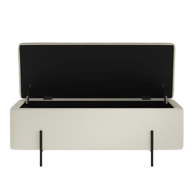 Lola Ivory Boucle Storage Ottoman