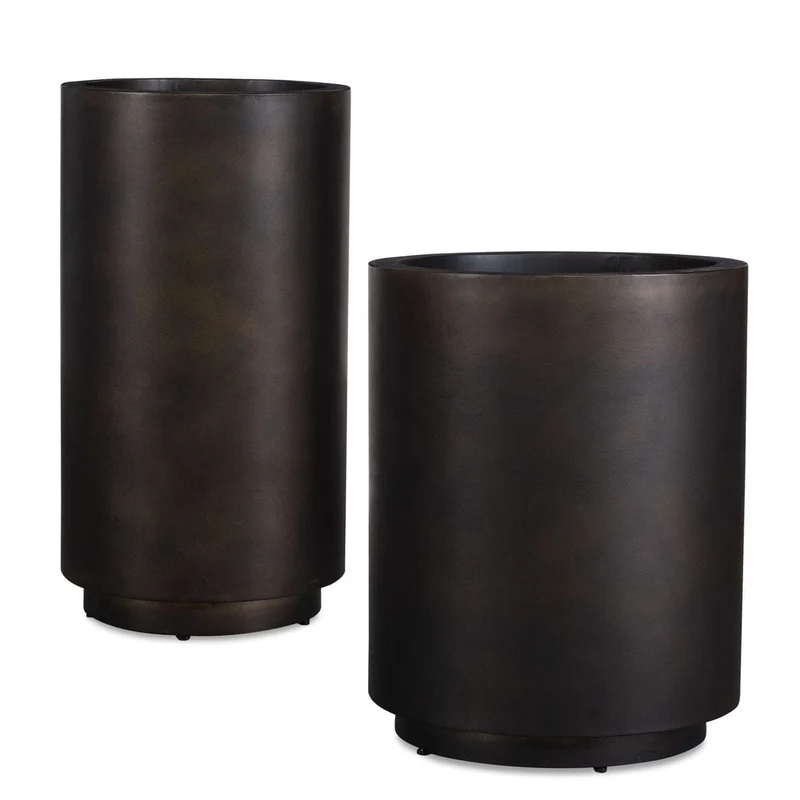 Volcan Matte Bronze Outdoor Planters Set of 2