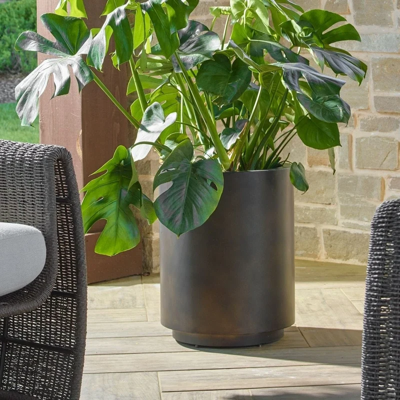 Volcan Matte Bronze Outdoor Planters Set of 2