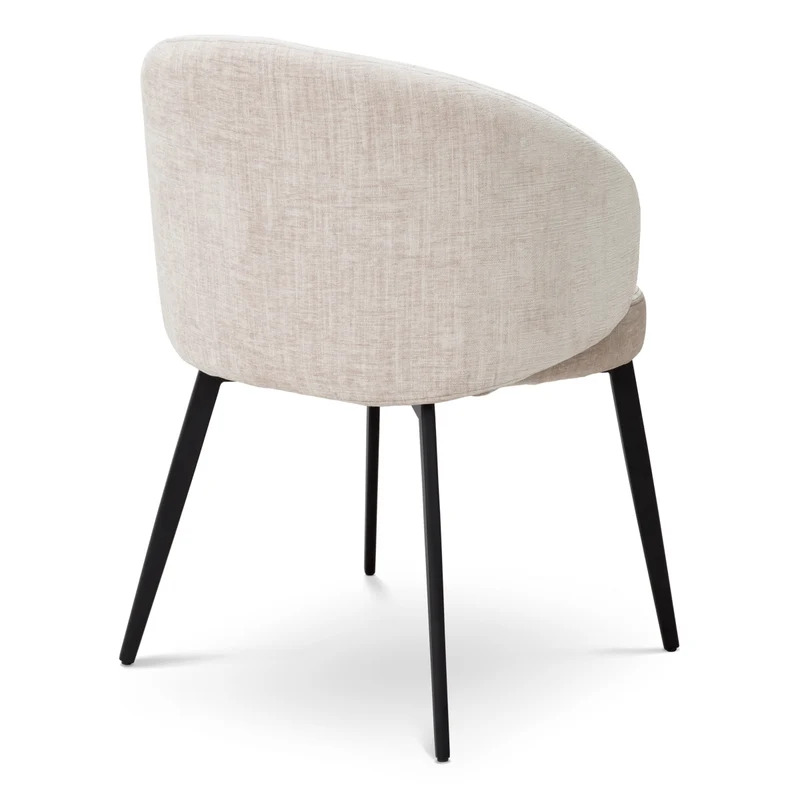 Dining Chair Lloyd with arm set of 2 Sisley beige | black finish legs