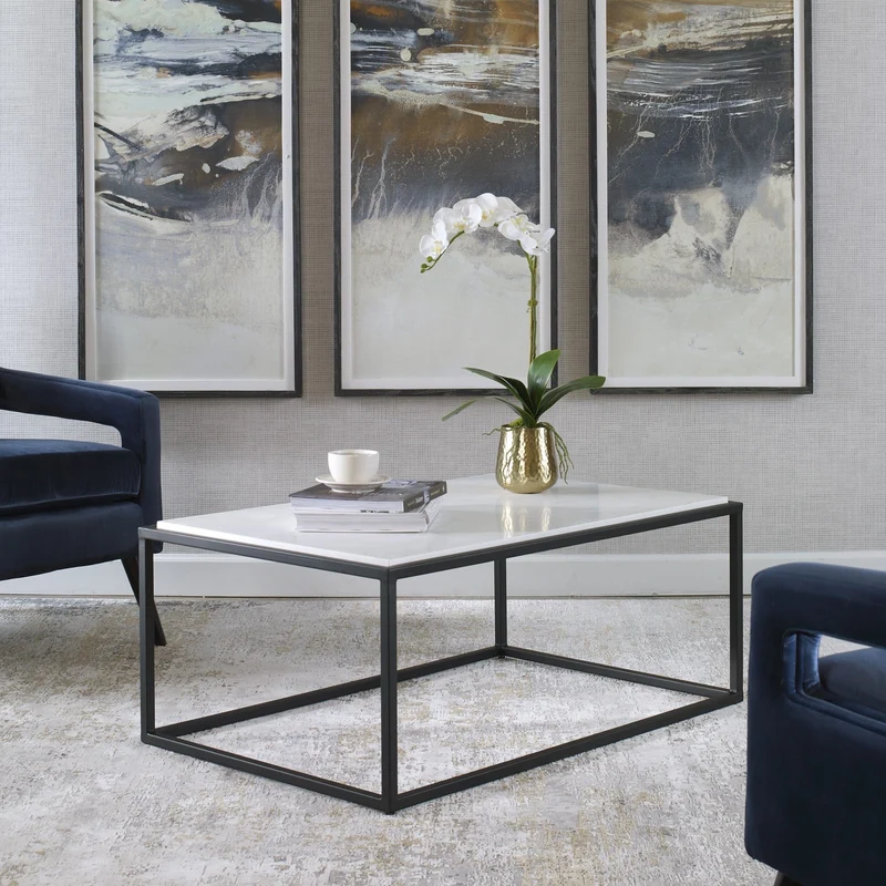 Vola Modern White Marble Coffee Table