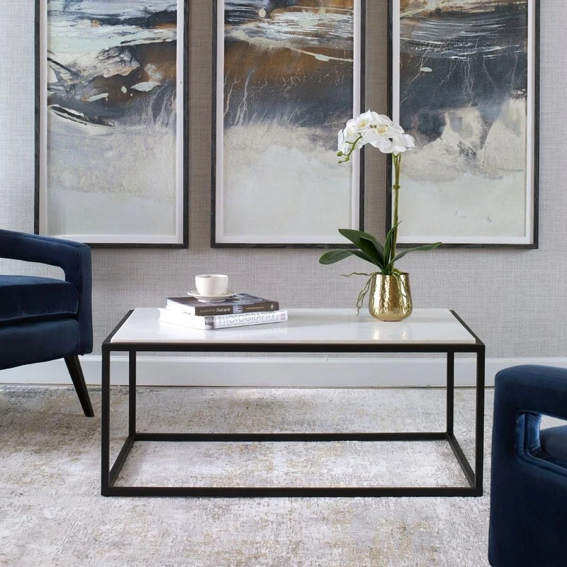 Vola Modern White Marble Coffee Table