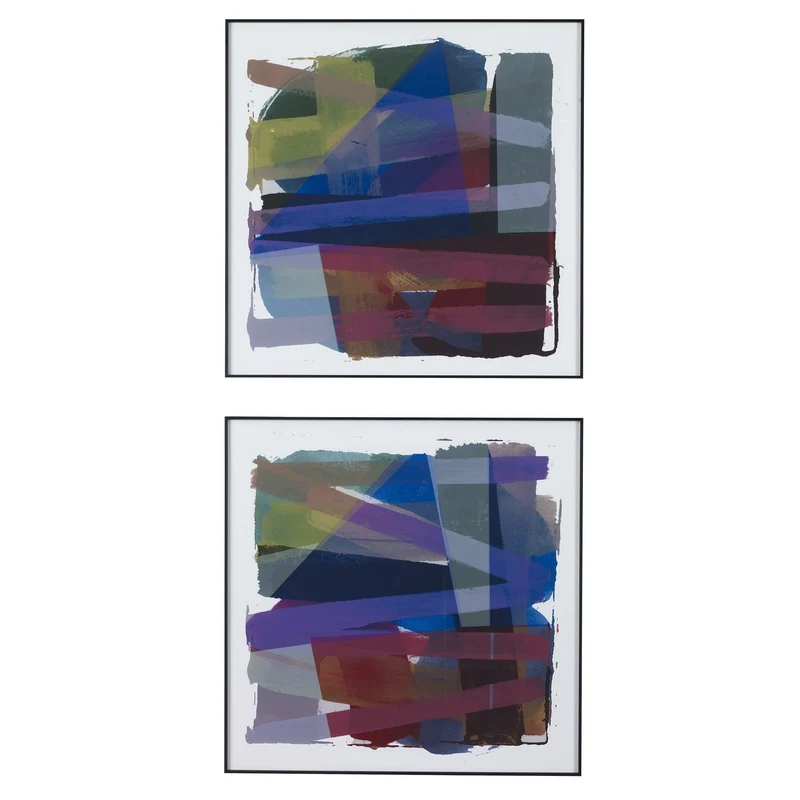 Vivacious Abstract Framed Prints, Set/2