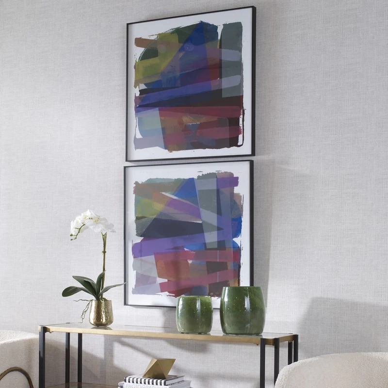 Vivacious Abstract Framed Prints, Set/2