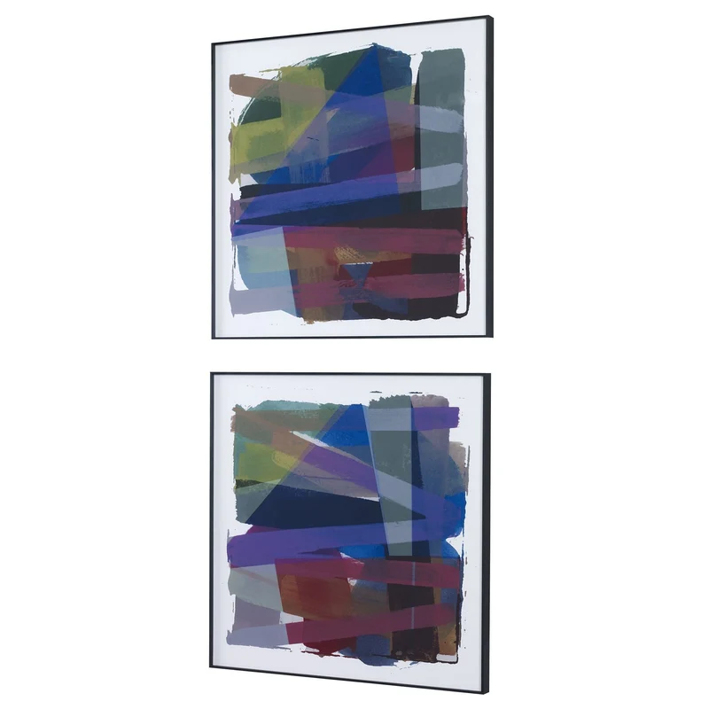 Vivacious Abstract Framed Prints, Set/2