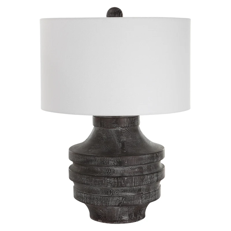 Timber Carved Wood Table Lamp
