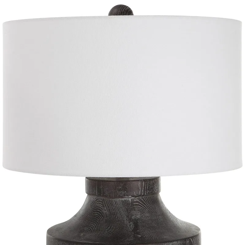 Timber Carved Wood Table Lamp