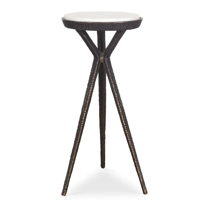 Tilton White Marble Accent Table