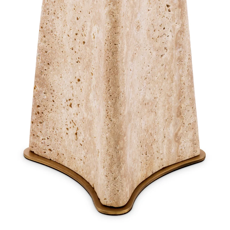Table Lamp Benson Travertine | antique brass finish