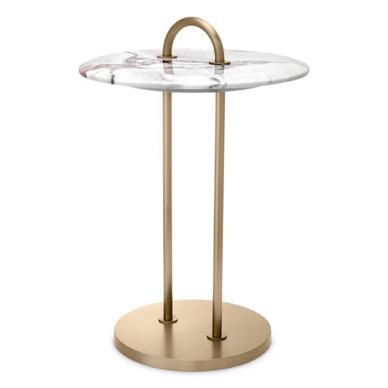 Side Table Zappa Brushed brass finish | marble top
