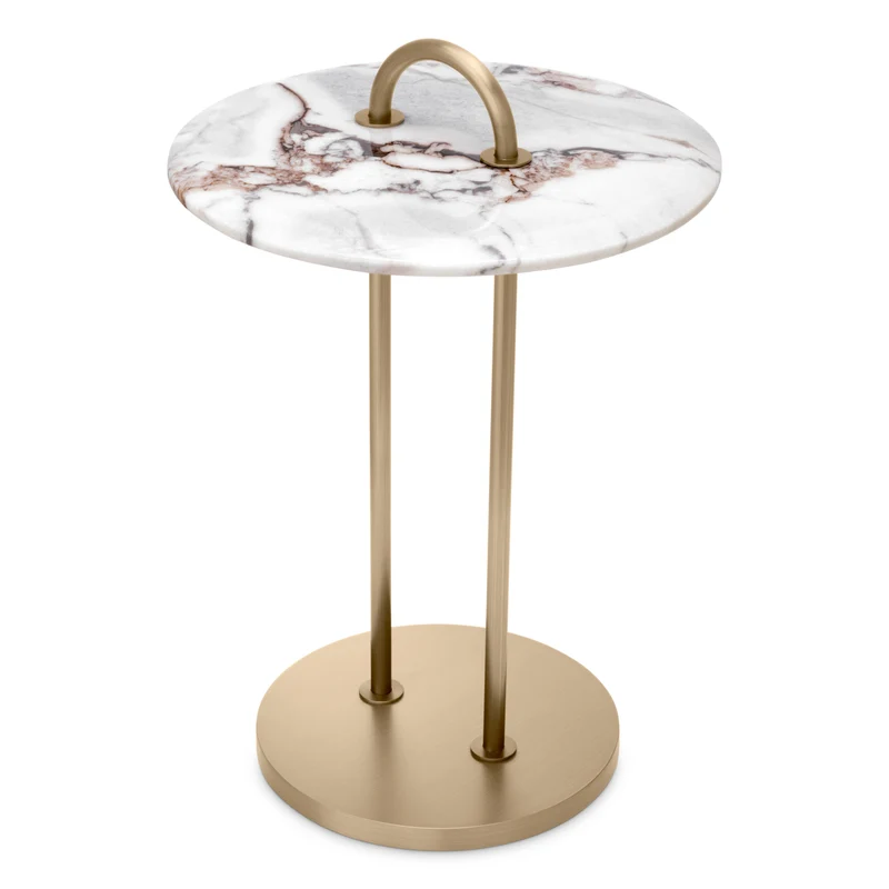 Side Table Zappa Brushed brass finish | marble top