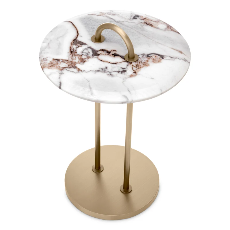 Side Table Zappa Brushed brass finish | marble top