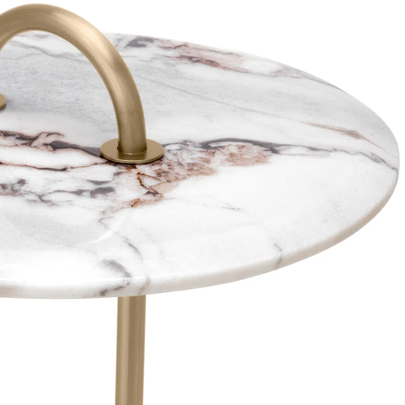 Side Table Zappa Brushed brass finish | marble top