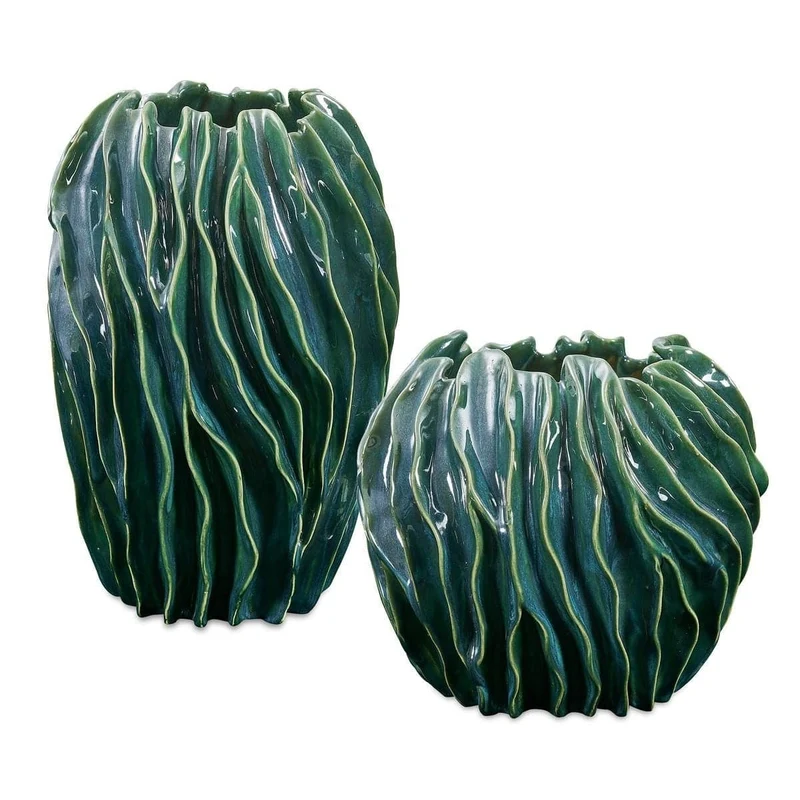 Veridian Ridge Indoor-Outdoor Vases - Set of 2