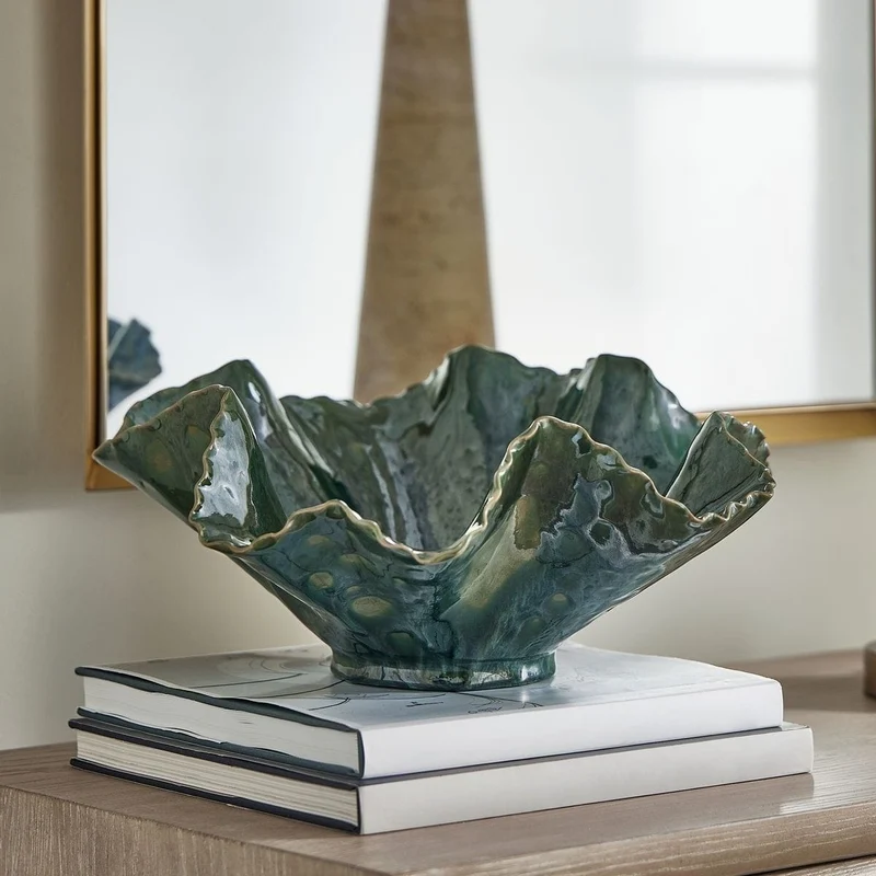 Verdant Bloom Emerald Outdoor Bowl