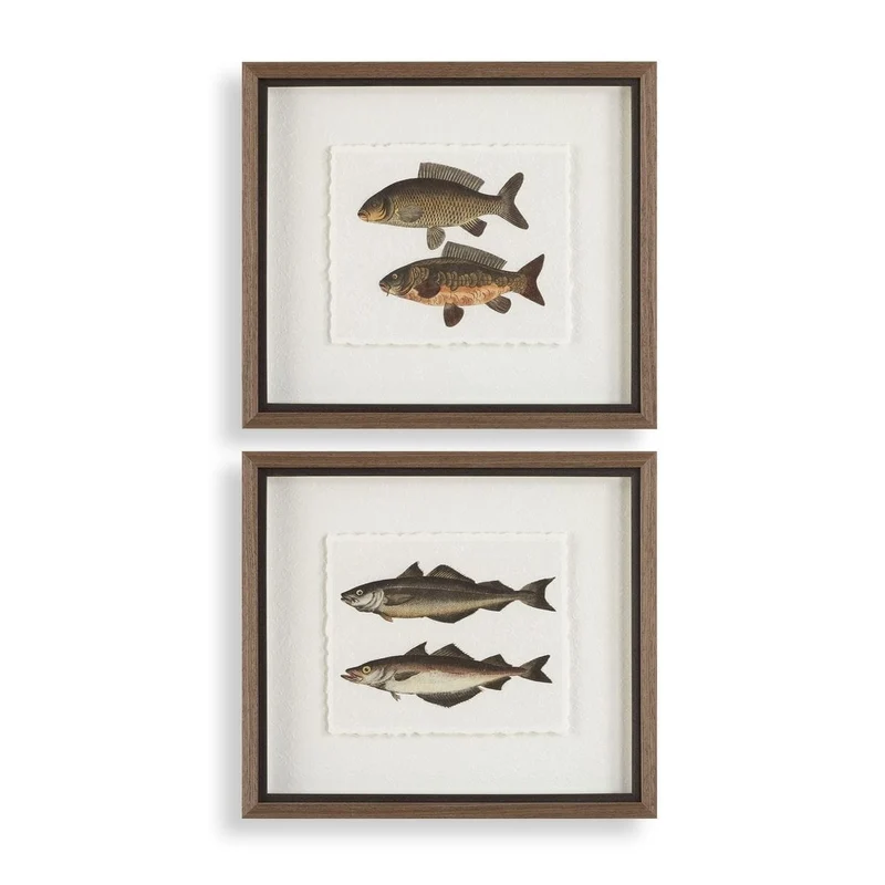The Catch Framed Fish Prints Set of 2