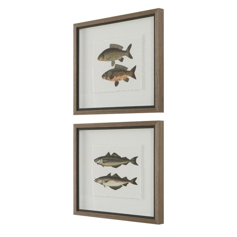 The Catch Framed Fish Prints Set of 2