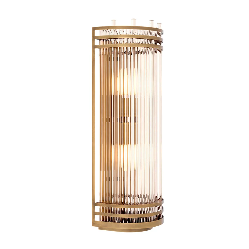 Wall Lamp Gulf L Antique brass finish | clear glass