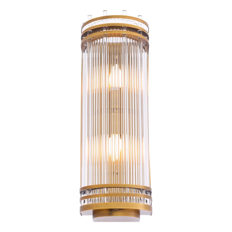 Wall Lamp Gulf L Antique brass finish | clear glass