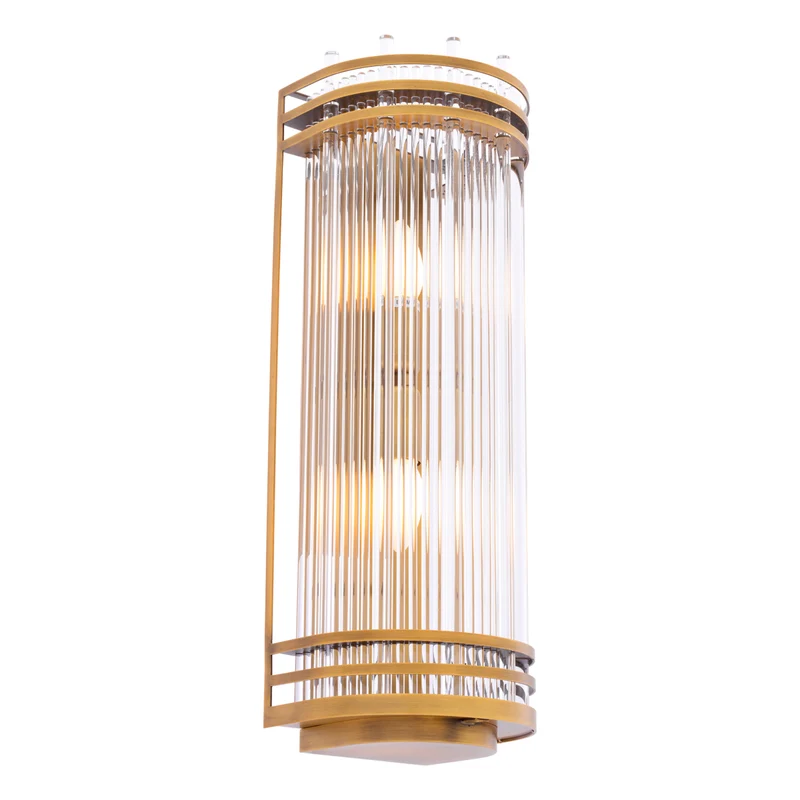 Wall Lamp Gulf L Antique brass finish | clear glass