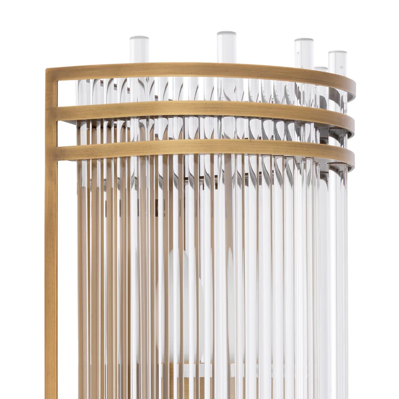 Wall Lamp Gulf L Antique brass finish | clear glass