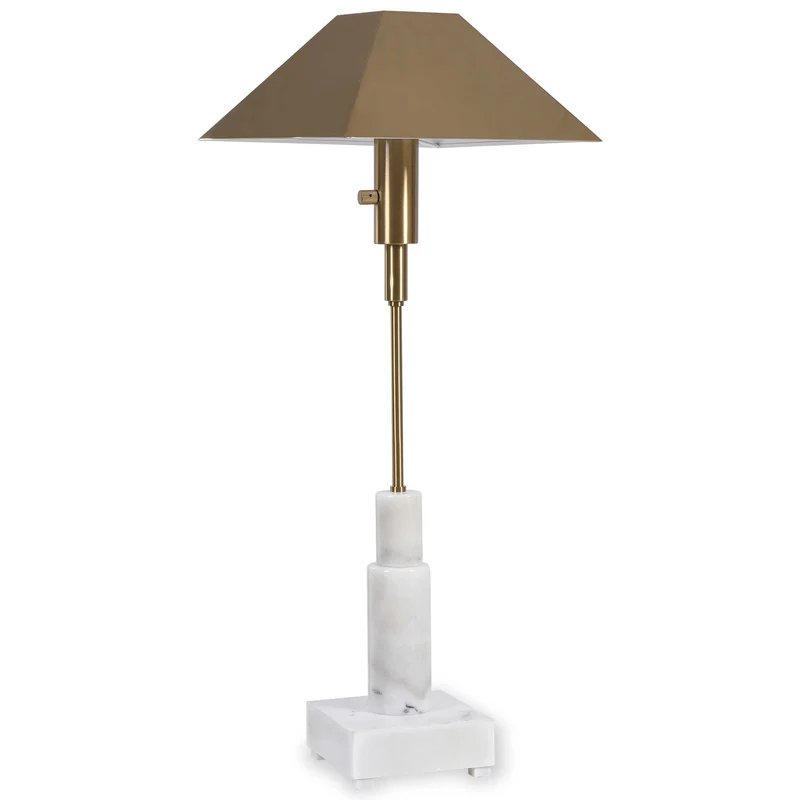 Telescope Buffet Lamp - White Marble/Brass