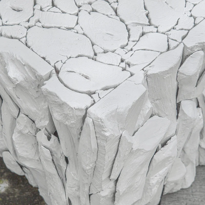 Teak Root White Bunching Cube