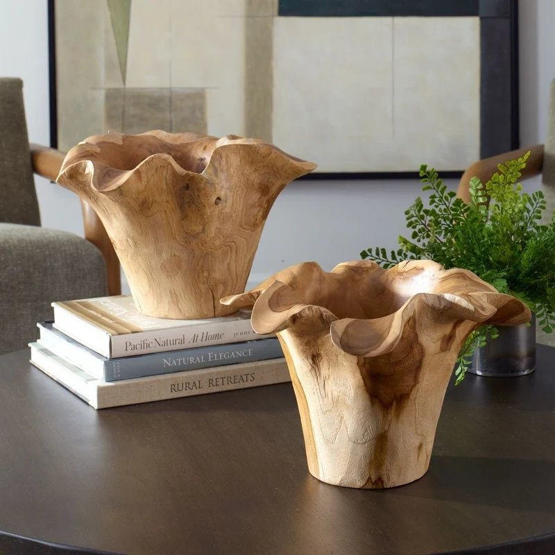 Teak Flow Natural Outdoor Bowl
