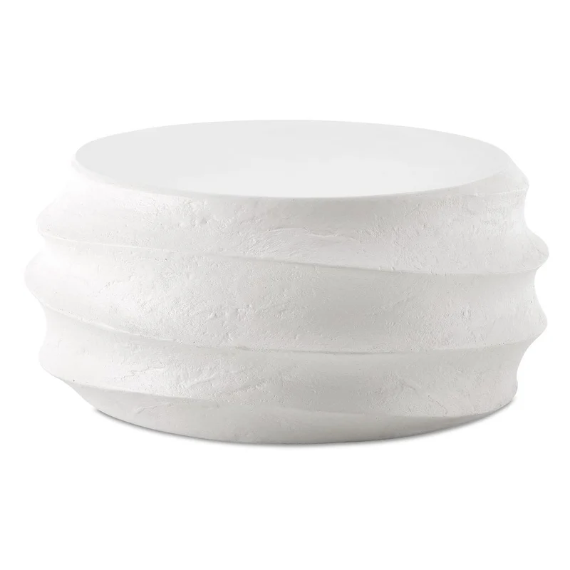 Winded Outdoor White Coffee Table
