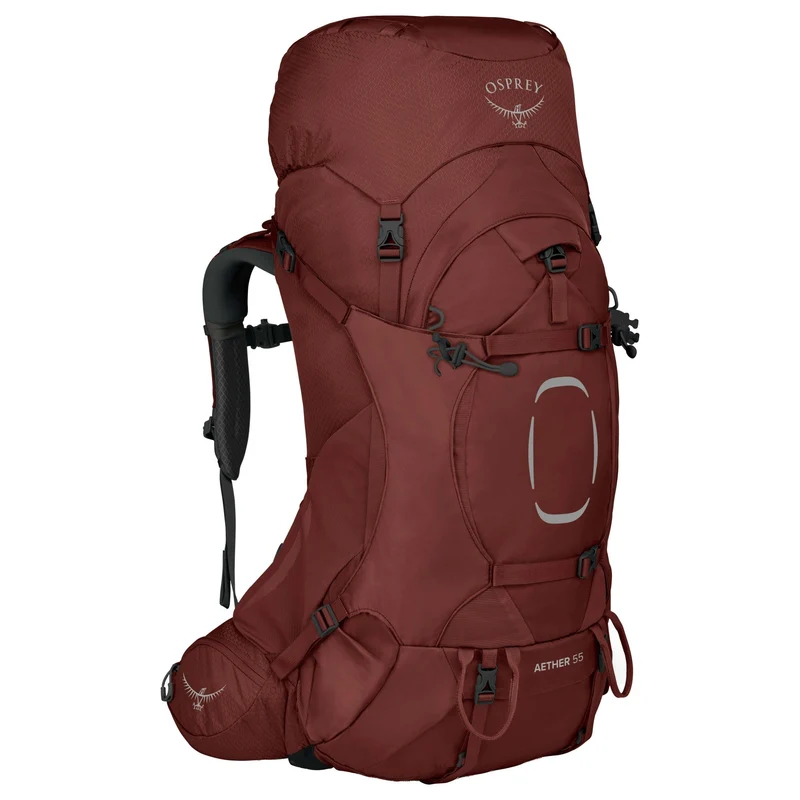 Osprey Aether 55 S/M - Mochila de trekking 78 cm (acorn red, S/M)