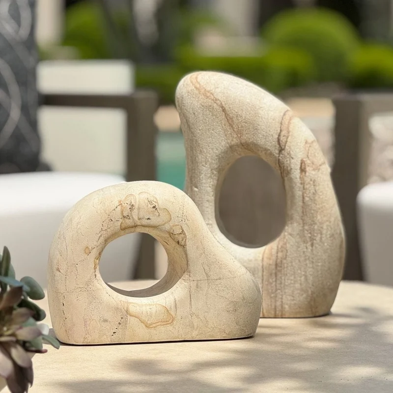 Stone Flow Outdoor Sculptures Set of 2