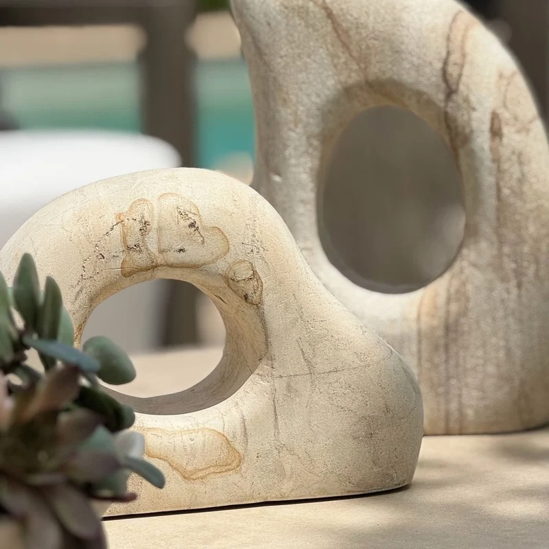 Stone Flow Outdoor Sculptures Set of 2