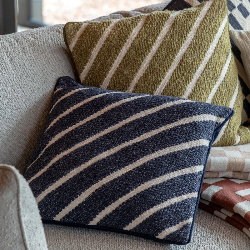 Hemsby Stripe Woven Cushion Ink| OUTLET