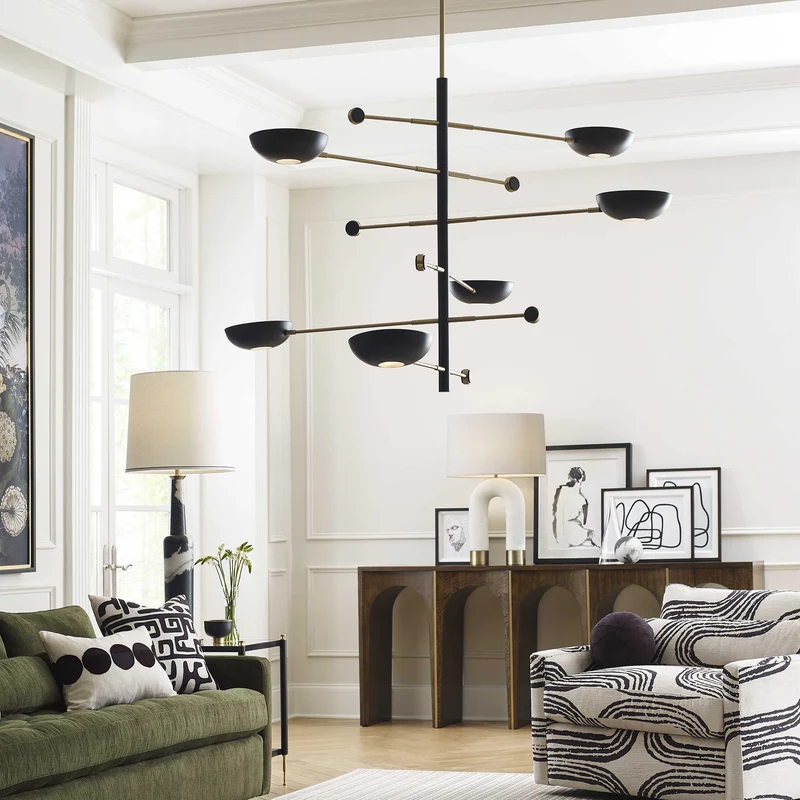 Swinger 6 Light Pendant in Black