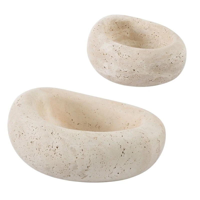 Swaddle Bowls in Travertine Set of 2