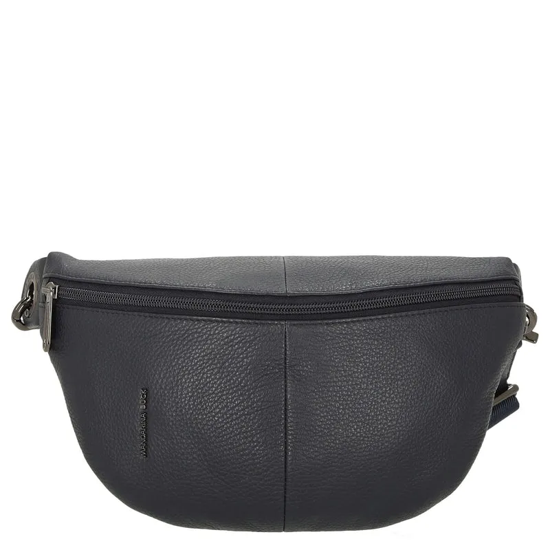 Mandarina Duck Mellow Leather Bum Bag - Riñonera 30 cm (dress blue)