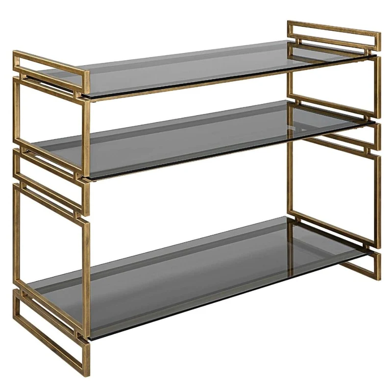 Stacked Up Grey Glass Console Table