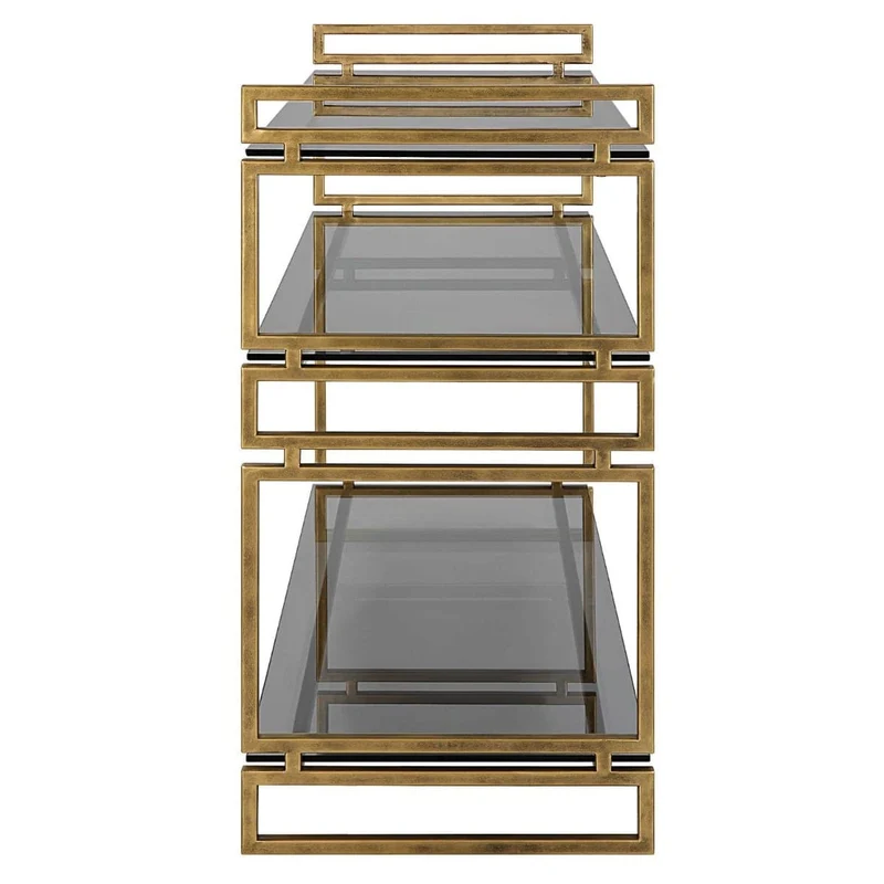Stacked Up Grey Glass Console Table