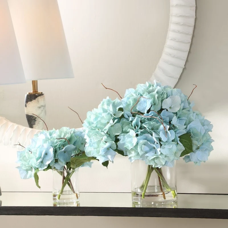Tranquil Blooms In Glass Vases Set of 2