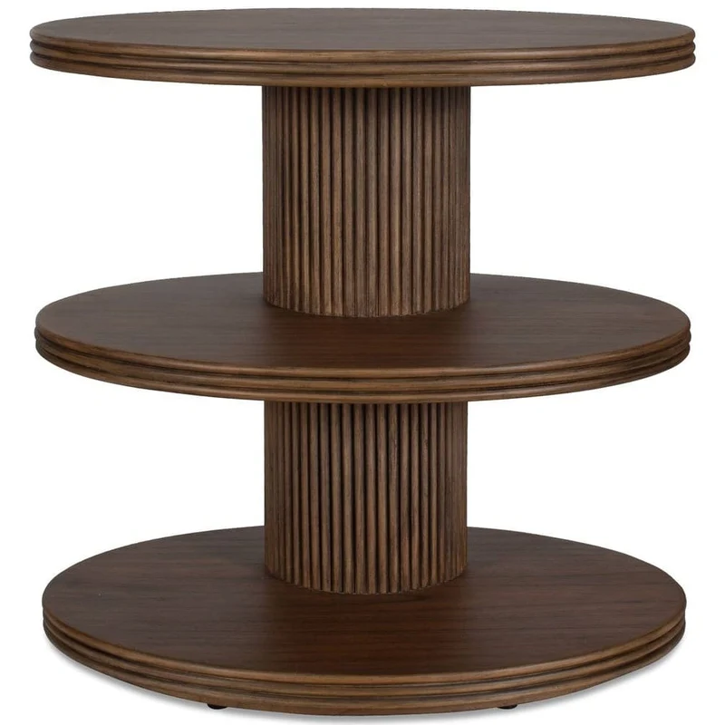 Top Tier Oval Side Table in Walnut