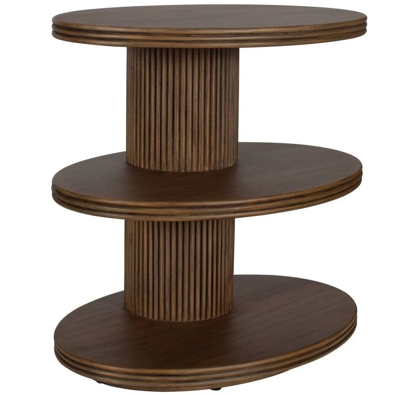 Top Tier Oval Side Table in Walnut