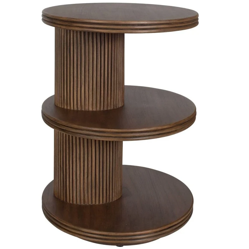Top Tier Oval Side Table in Walnut