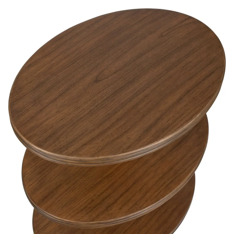 Top Tier Oval Side Table in Walnut