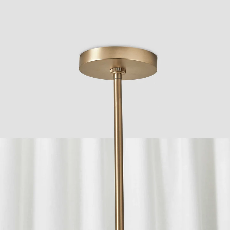 Suspension 6 Light Chandelier in Rich Brass