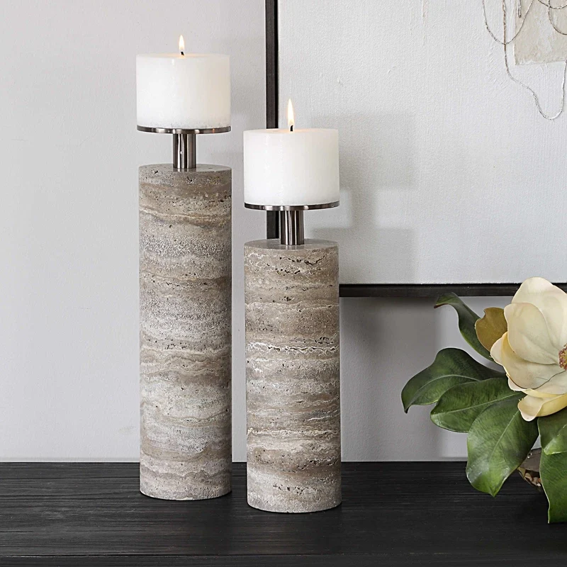 Shadowstone Candleholders, Set of 2
