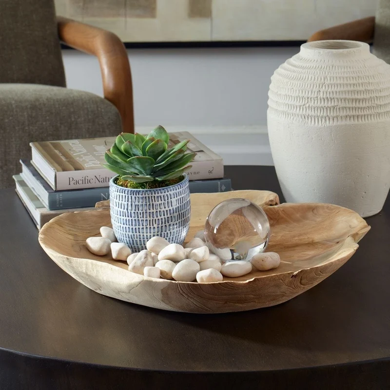 Organic Embrace Outdoor Teak Bowl