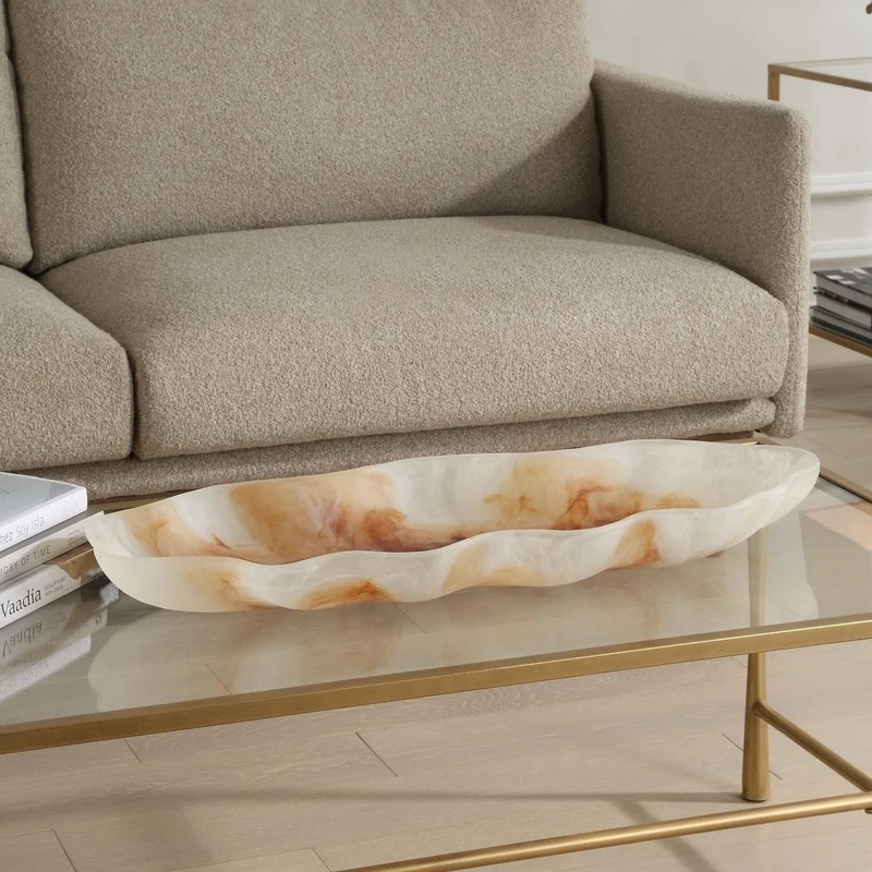 Organic Elegance Wavy Oval Bowl