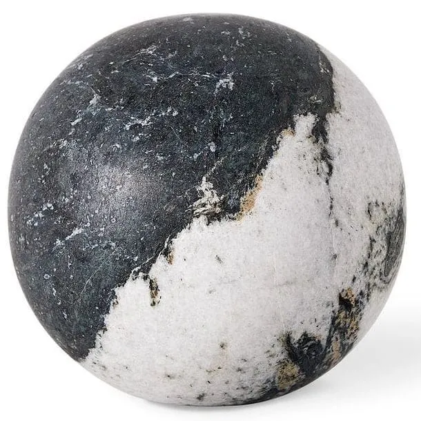 Orb Ornament in Black and White Panda Marble