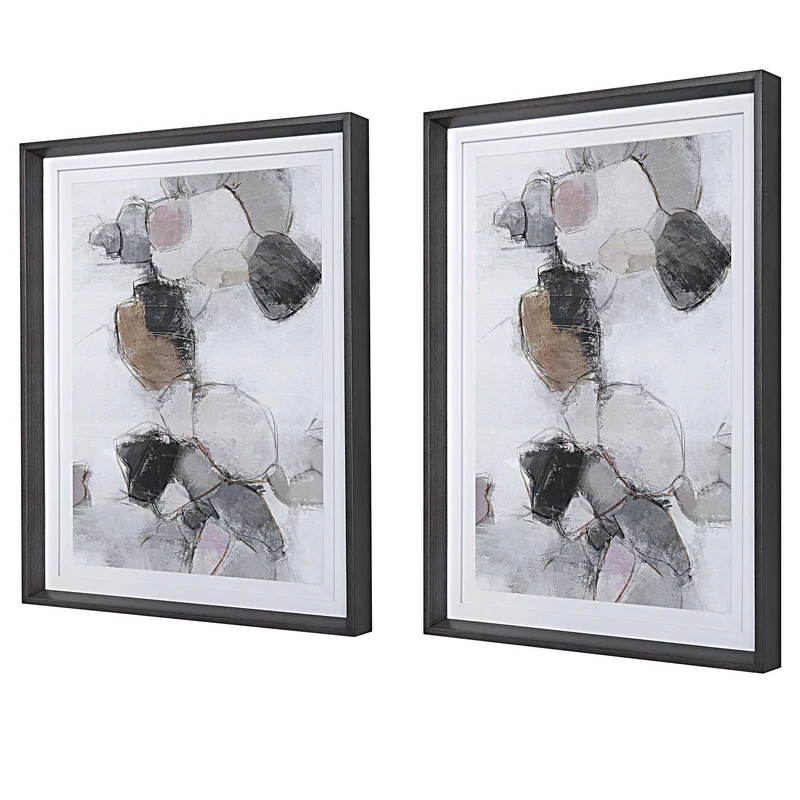 Plunging Pastels Framed Prints, S/2