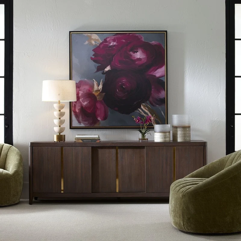 Plum Ranculus Framed Floral Art